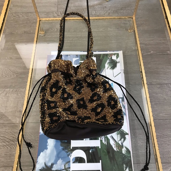 Zara Bohemian Beaded Bucket Bag New - Picture 8 of 8